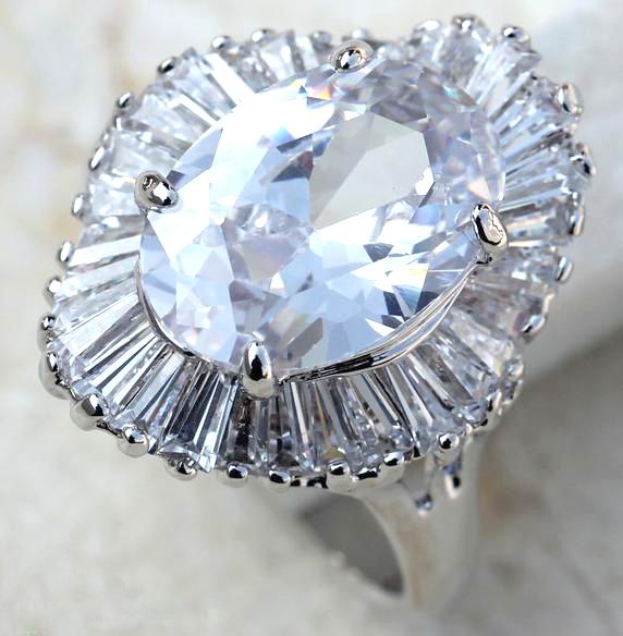 BLING BLING 20ct CZ WAVY CLUSTER RING-sz 8